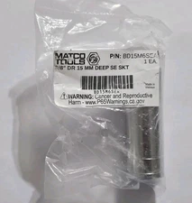 NEW! MATCO 3/8" DRIVE 15MM DEEP SILVER EAGLE® SOCKET Part # BD15M6SEA