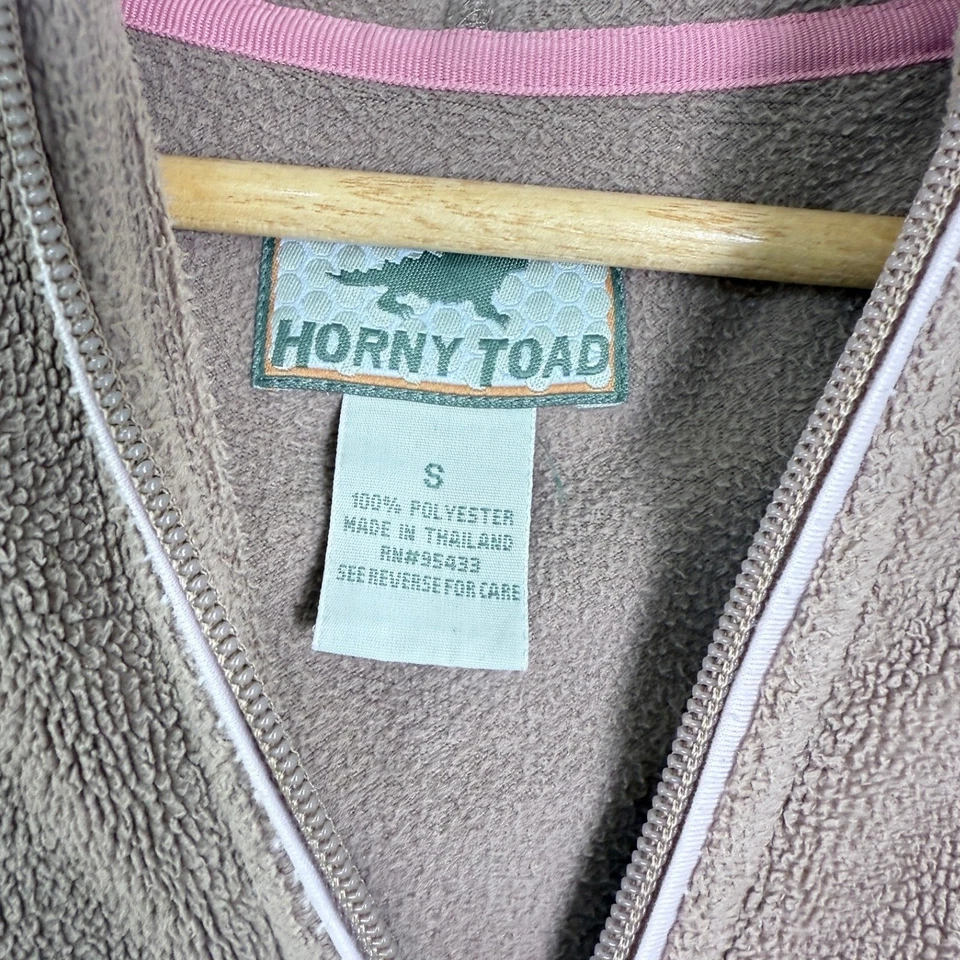 Horny Toad Toad&Co Full Zip Fleece Hoodie Jacket Womens Size S Light Brown - Image 3 of 4