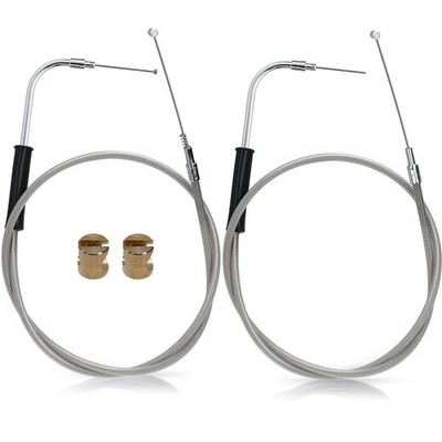 36.5'' Steel Braided Throttle Cable Set for Harley Dyna Low Rider FXDL 1996-2006