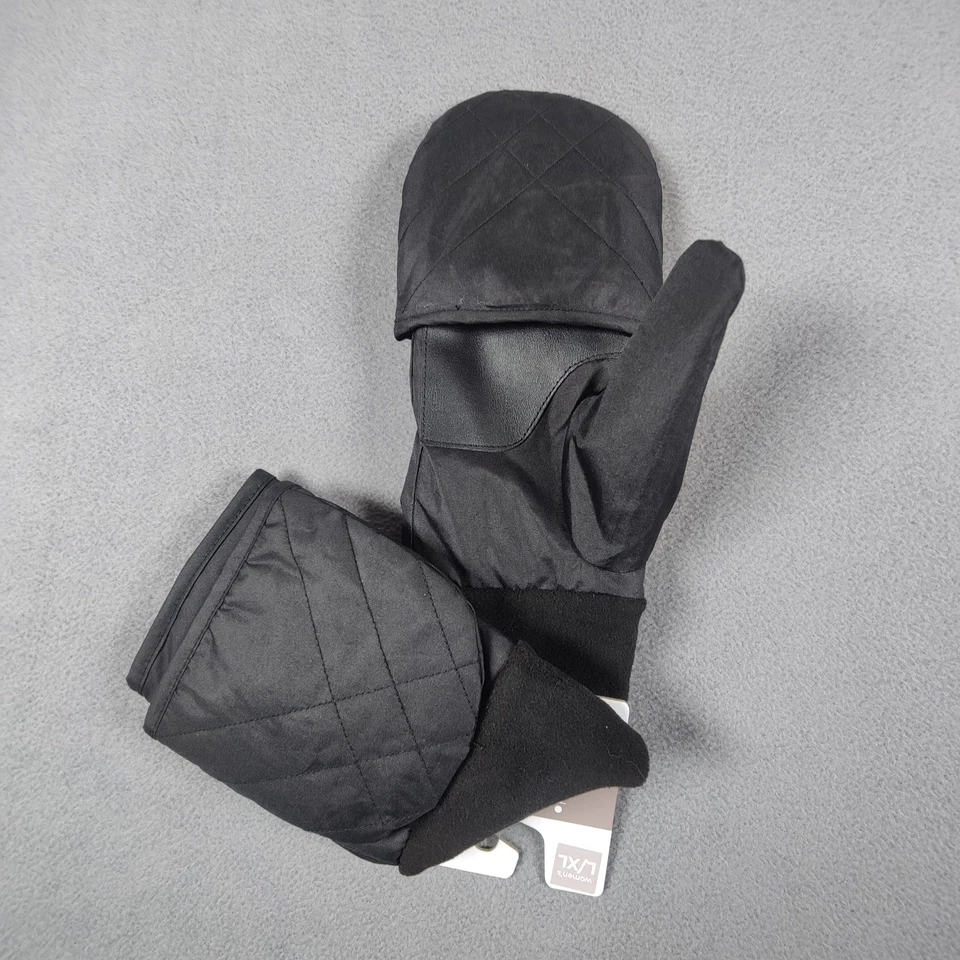 Isotoner Smart Dry Flip Top Mittens Women's XL Eco Friendly Faux Fur Lined NWT - Image 3 of 4