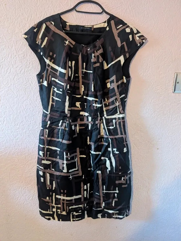 Banana Republic Abstract Geometric Silk Blend Sheath Dress UK 8 US 4 Workwear