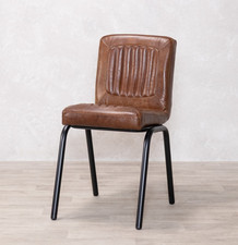 CHESTNUT LEATHER DINING CHAIR GENUINE LEATHER CHAIR RESTAURANT CAFE CHAIR