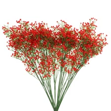 25Pcs Fake Gypsophila Artificial Flowers Bulk PU Artificial Flowers Branch Red