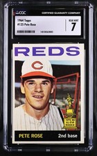 1964 Topps #125 Pete Rose CGC 7 Rookie Gold Cup 1st Solo Card. Sharp Corners!