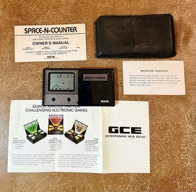 Rare 1982 GCE Space-N-Counter LCD Game Calculator Tested Near Complete Set