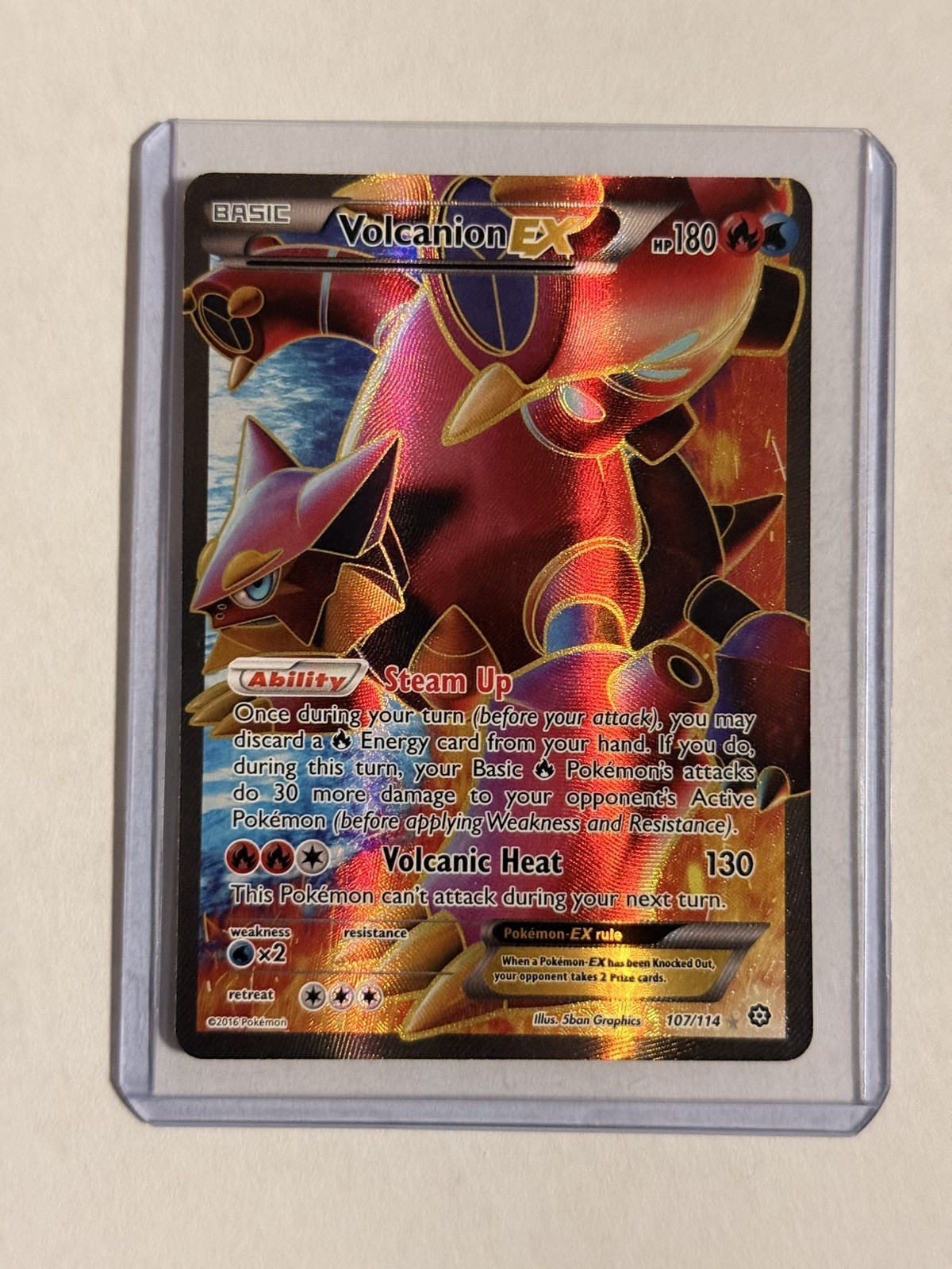 Volcanion EX 107 (Steam Siege 107/114) - Excellent Centering - Near Mint NM