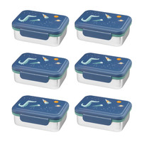 6 X 1 St. Babylove Brotdose Edelstahl Blau/GrüN