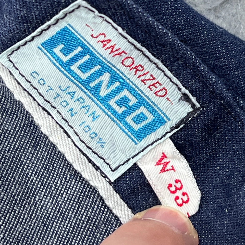 VTG JUNCO Sanforized Jeans 33x29 L Blue US Navy Denim Utility Pants 70s Japan - Image 4 of 4