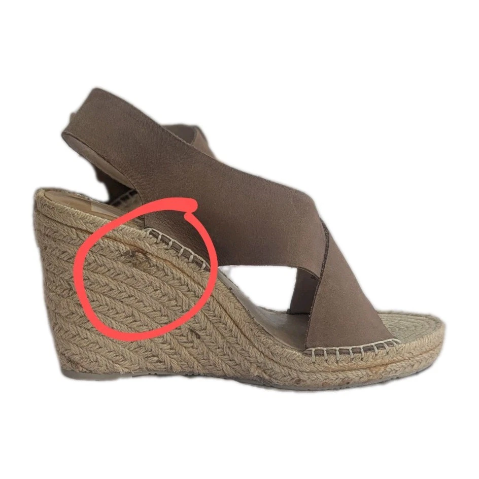 Sandalia alpargata Dolce Vita DV cuña correa al tobillo punta abierta beige topo talla 9 Foto 2 de 4