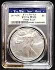 2019 W Silver American Eagle PCGS MS70 First Strike