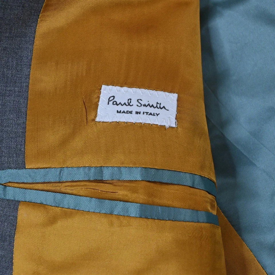 NEW Paul Smith 46R Gray 100% Wool Italy Mens Blazer Suit Jacket Sport Coat - Image 4 of 4