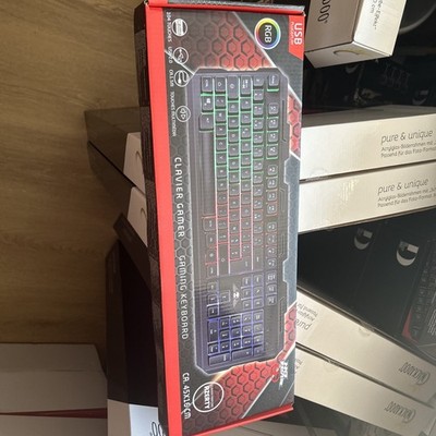 No Fear LED Gaming Tastatur AZERTY not QWERTY 104 Membrane RGB Lighting USB NEW