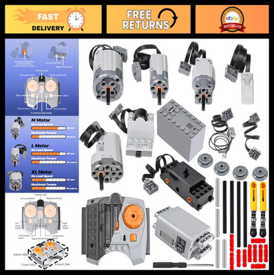 36 Pcs Power Functions Motor Set - STEM Building Blocks, DIY Motor Kit, MOC Part