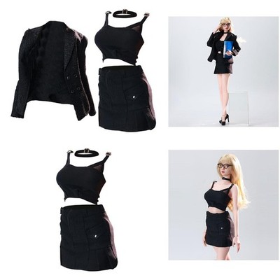 1/6 weibliches kurzes Kleid Anzug Cosplay Mehrzweck Büro Dame Outfit Accessoire