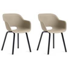 Image of Keter Garden Chairs 2pcs Silver/Sage Metal Legs Outdoor Patio Seating vidaXL