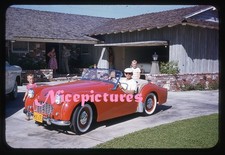 Triumph TR3 sports car convertible  1950s REd Border  Kodachrome slide