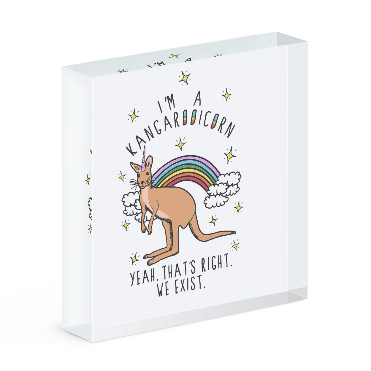 I'm A Kangarooicorn Acrylic Photo Block Frame Kangaroo Unicorn Funny