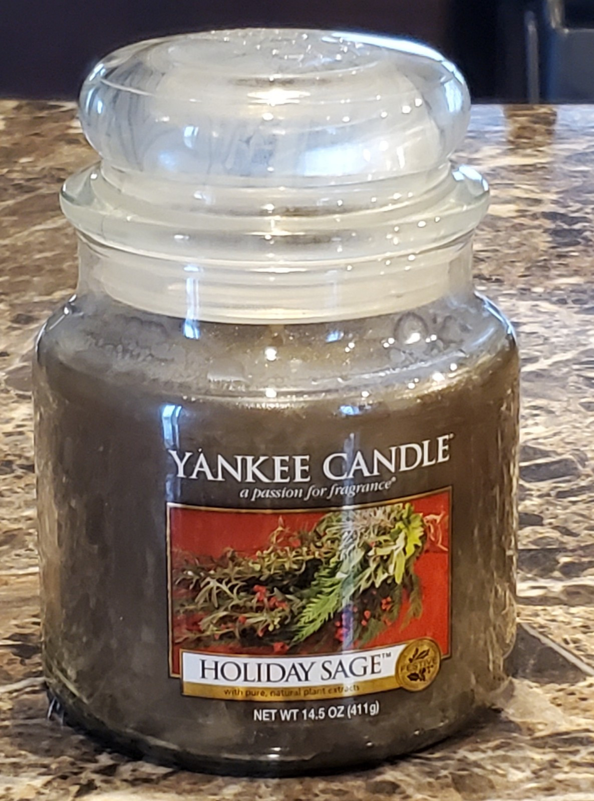 New Yankee Candle Holiday Sage 14.5oz Christmas Scent Discontinued Fragrance