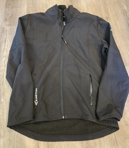 Easton Jacket Mens Medium Black Long Sleeve Logo Polyester Zip Pockets Collared - product listing photo