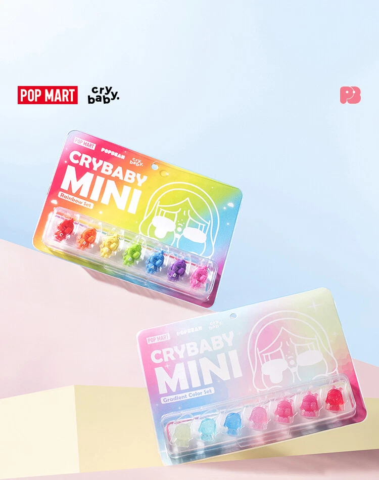 POPMART popbean CRYBABY MINI doll Gradient Rainbow Series Set POPMART popbean CRYBABY MINI doll Gradient Rainbow Series Set