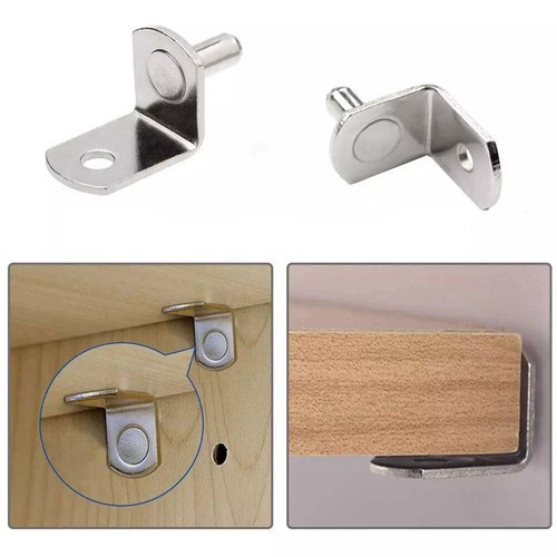 20Pcs 6mm L-Shaped Wardrobe Shelf Support Studs Pegs Pins Plugs Cabinet Bracket - Picture 7 of 15