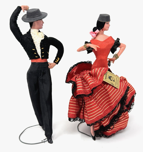 VTG Spanish Marin Chiclana Flamenco Dancer Dolls 7.5" Man & Woman READ DESCRIPT - Picture 2 of 12