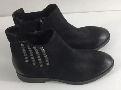 Tamaris black Leather Boots , black with metallic detail , 41/9.5 womens