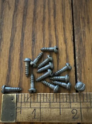#6 X 1/2  Wood Screws Slotted Round Head Plain Steel Furniture Repair Hardware