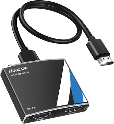 4K HDMI Splitter 1 in 2 Out with 3.9 FT HDMI Cable,1X2 HDMI Splitter Only Mirror