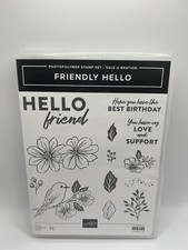 Stampin  Up Friendly Hello Photopolymer Stamps - New "Retired"