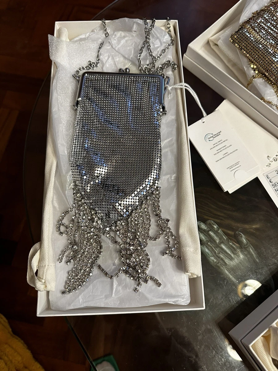 H M Rabanne Shoulder Silver Grinder Metal Mesh Bag Boxed eBay