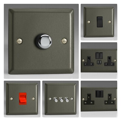 Varilight Classic Bevel Graphite 21 XPB Lichtschalter Steckdose Dimmer Kipp Herd