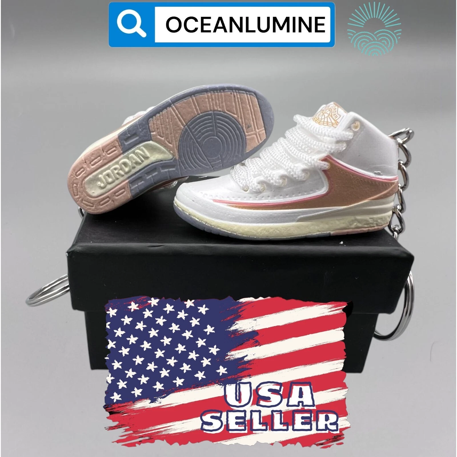 Porte clés Jordan 3D Mini Sneaker de la meilleure qualité, boîte à chaussures, boîte d'affichage option