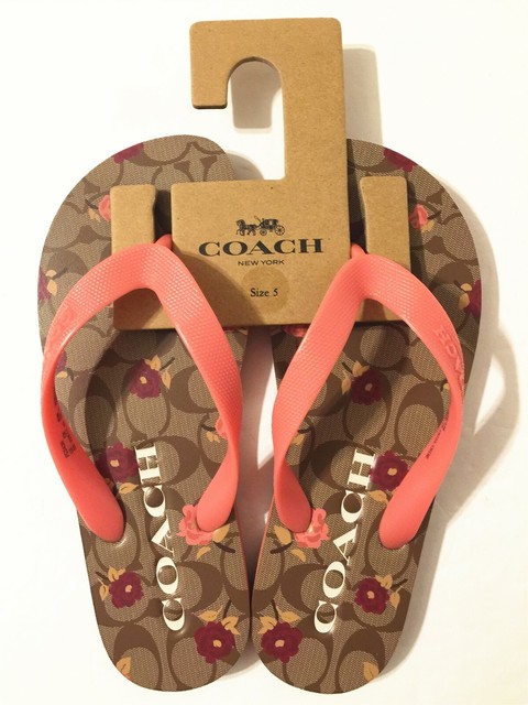 coach signature flip flops