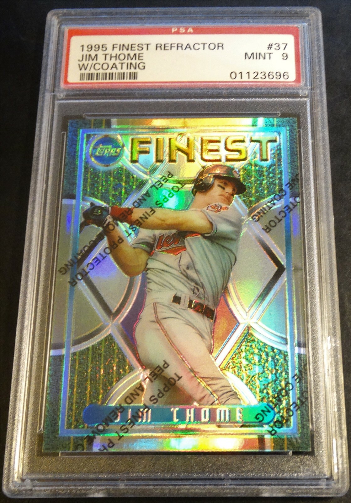 1995 JIM THOME FINEST REFRACTOR W/COATING #37 PSA 9 INDIANS POP 2 (487)