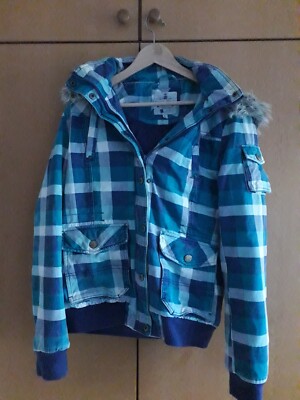 Winterjacke kariert von ''Fresh Made'' Gr. L (ca. Gr. 170/176)