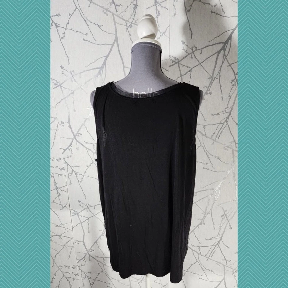 Addition Elle Black Mesh Overlay Sequin Sunbeam Tank | Women's 4X - Image 4 of 4