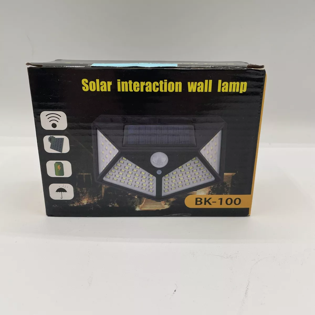 Black 5.5 V 600 LM LED Solar Interaction Wall Lamp BK 100