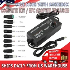 Adjustable Voltage Power Supply 3-24V w/ LCD Display AC / DC Switch Adapter US