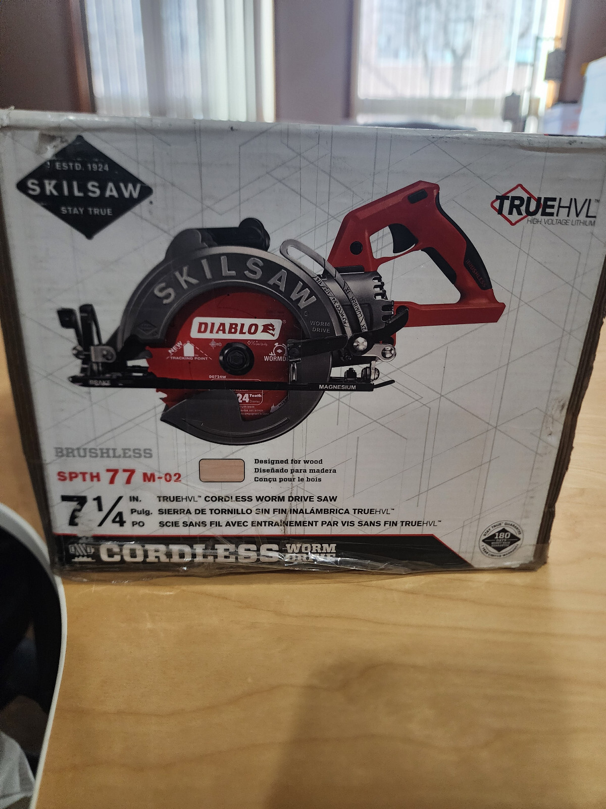 Skilsaw SPTH77M-02 7-1/4" TRUEHVL 48V Worm Drive Saw w/ Diablo Blade NEW IN BOX 
