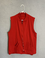 Vintage Sears King's Road Full Zip Vest Mens Size Large Red