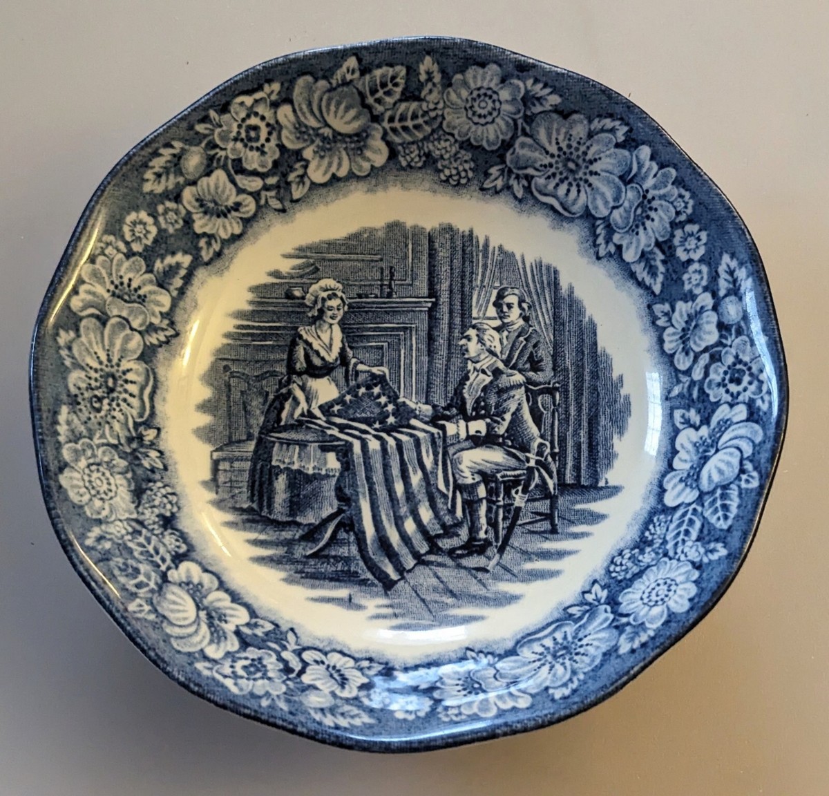Vintage Liberty Blue Staffordshire England Historic Colonial