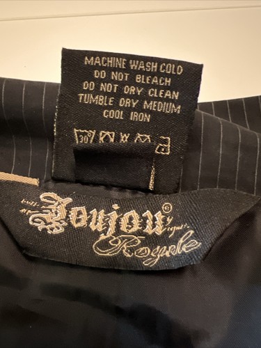 Joujou Royale Ladies Pinstriped trenchcoat with waterproof coating. Size L Black - Picture 7 of 13