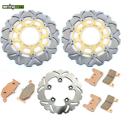GSXR600 GSXR750 2008 2009 2010 Front Rear Brake Discs Rotors + Pads For Suzuki