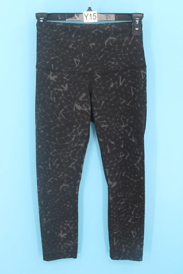 LULULEMON GEOMETRIC FOLD OVER WAISTBAND CROP LEGGINGS SIZE
