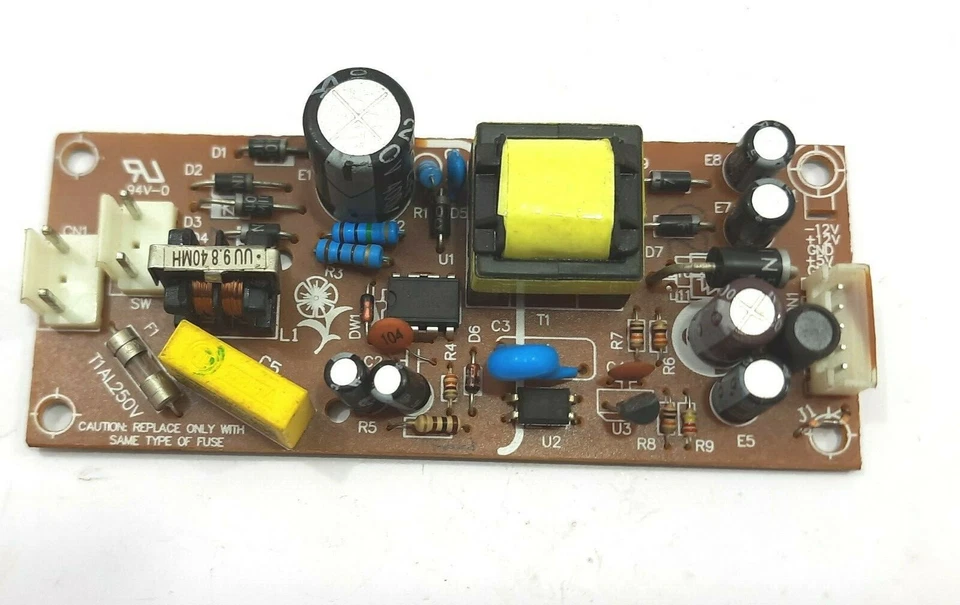 YDF-028 Rev 1.0 Netzteil PCB Platte T1AL250V Eingang 220VAC Leistung 12/5 Vdc - Bild 3 von 4