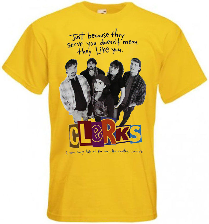 CLERKS Movie Poster T shirt Yellow all sizes | eBay