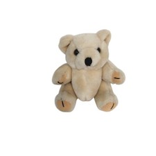 Vintage Mini 5" Teddy Bear With Jointed Legs And Arms Tan Beige Firm Short Hair