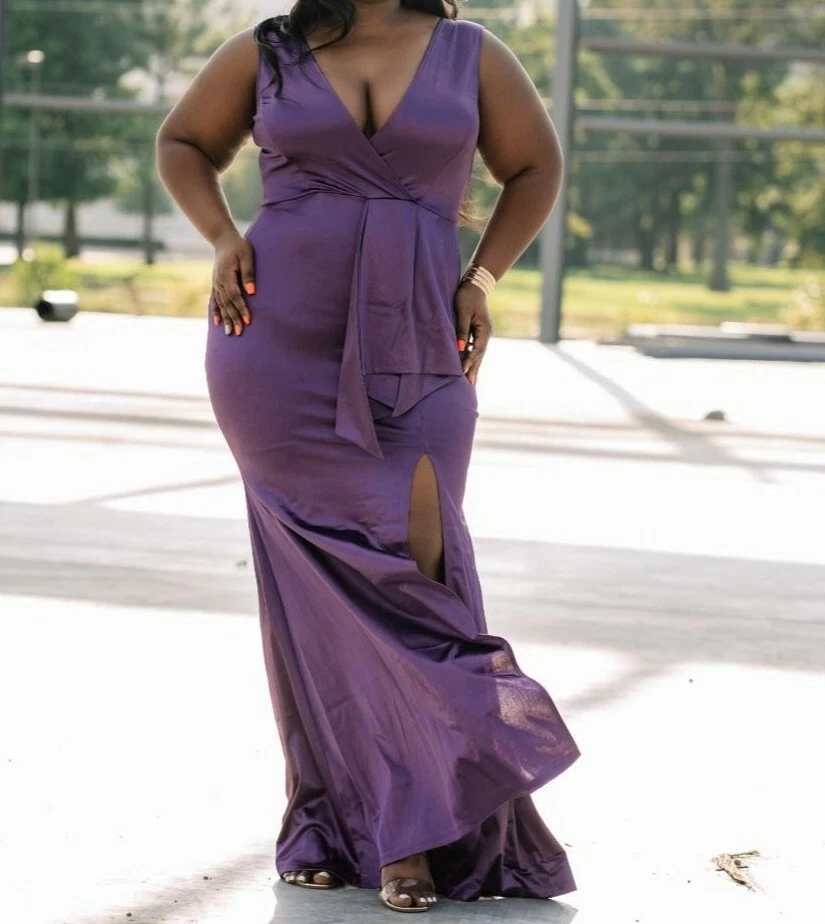 terrorist Bliv såret forhold Symphony Plus Size Purple Sleeveless Formal Bridesmaid Dress Size 3X NWT |  eBay