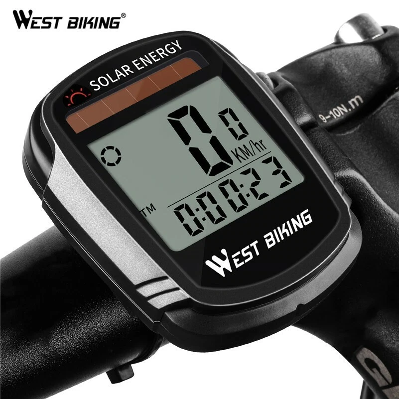 WEST BIKING Wireless Solar Energy Bike Computer Speedometer Odometer Rainproof - Image 4 of 4